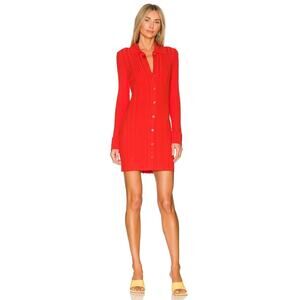 NWT Milly Polo Button Front Cardigan Rib-Knit Dress Coral Size Medium